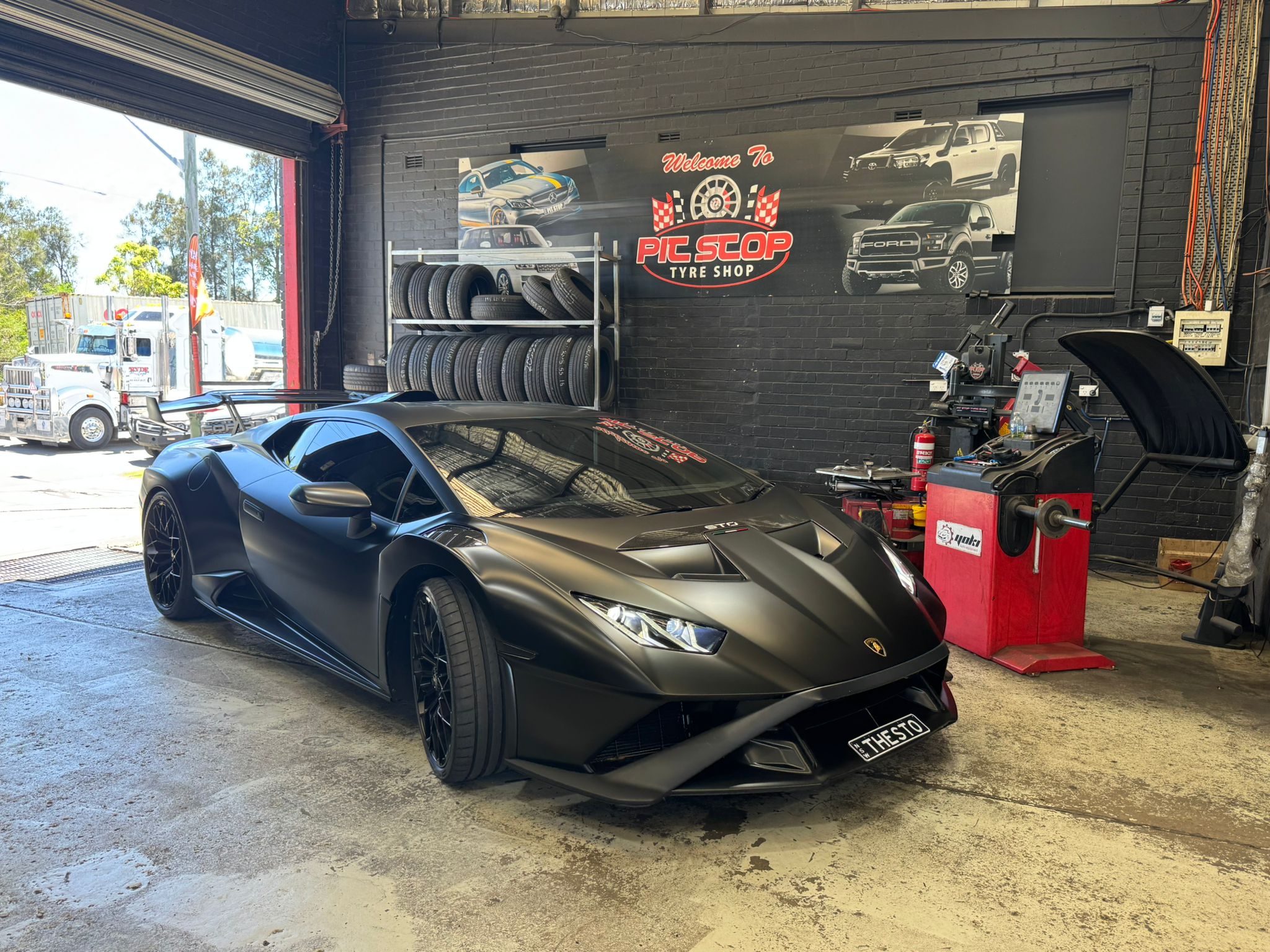 Matte black Lamborghini Huracan